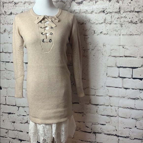 Figleaffashion Dresses & Skirts - Sadie & Sage Taupe Sweater Dress Small
